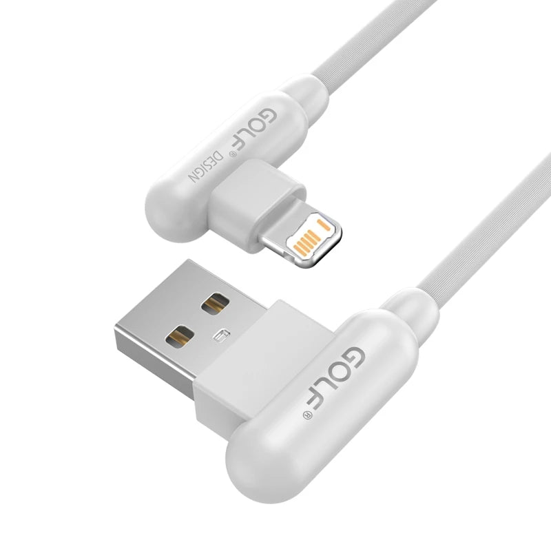 Double Elbow USB Fast Charging Cable For iPhone 11 12 13 Mini 14 Pro XS Max X XR 6 6S 7 8 Plus SE Phone Gaming Quick Charge Cord