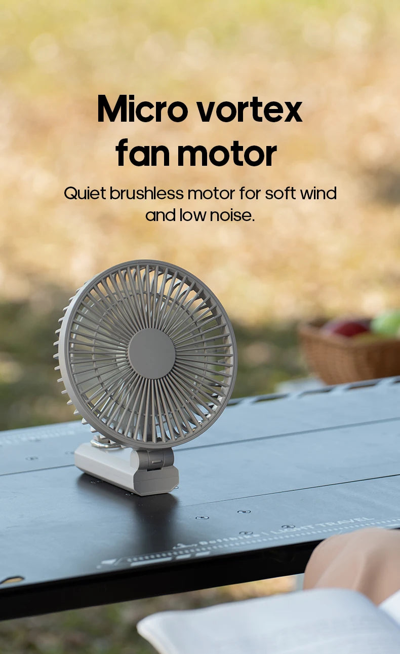 New Portable Folding Handheld Fan 3600mAh Desktop Rechargeable Fan 100-speed Wind Angle Adjustable for Home Outdoor Travel