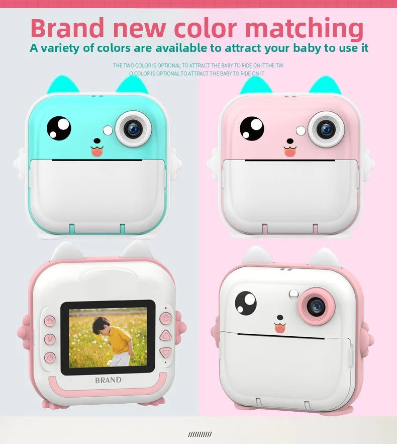 Children Camera Instant Print Mini Digital Video Camera for Kids   HD Screen APP Connect children's digital camera toys as gifts