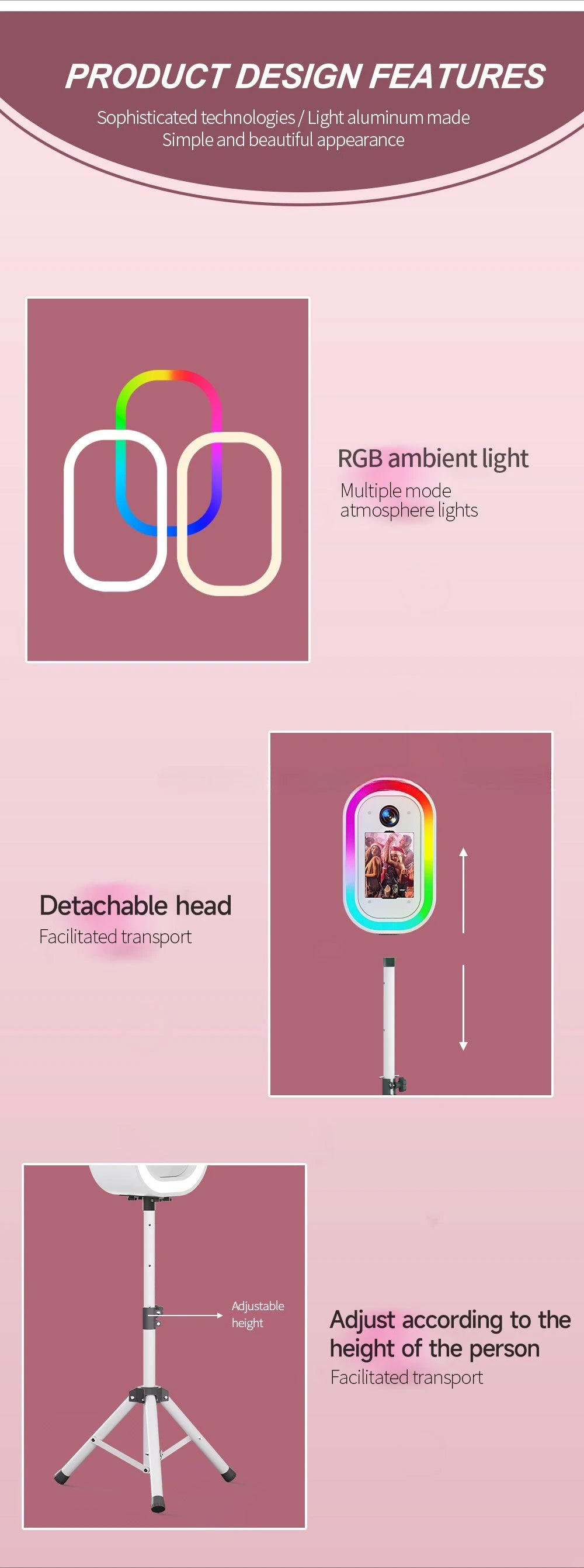 Light Emitting Diode RGB Color Changing Easy to Set Up Photo Booth Vending Machine
