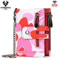 Oxford Wallet for Men RFID Blocking Credit Cards Holder Purse with Zipper Coin PurseClassic Biker Short Chain Portomonee