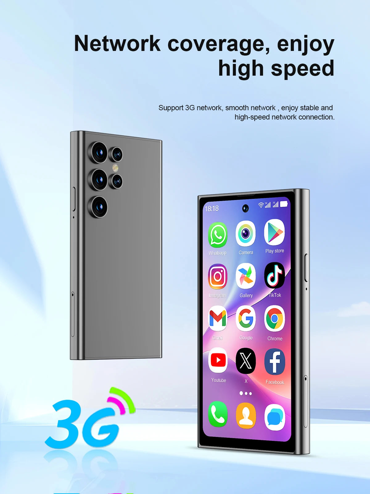 SERVO S27 MINI Android Small Smartphone 3G WCDMA Play Store 2GB+16GB WiFi Hotspot GPS Face ID 4.0" Mini Smart Phone 2SIM Standby