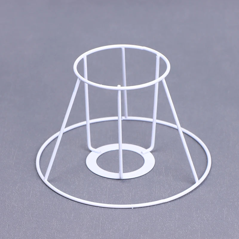 Lamp Lampshade Shade Wire Frame DIY Guard Ring Light Cage Holder Bulbpendant Drum Table Metal Vintage Cover Round Ceiling Iron