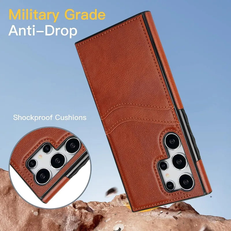 Wallet with Card Holder Phone Case for Samsung Galaxy S23 FE S24 S25 Ultra Plus A56 A54 A15 A55 A26 A36 Leather Protective Cover