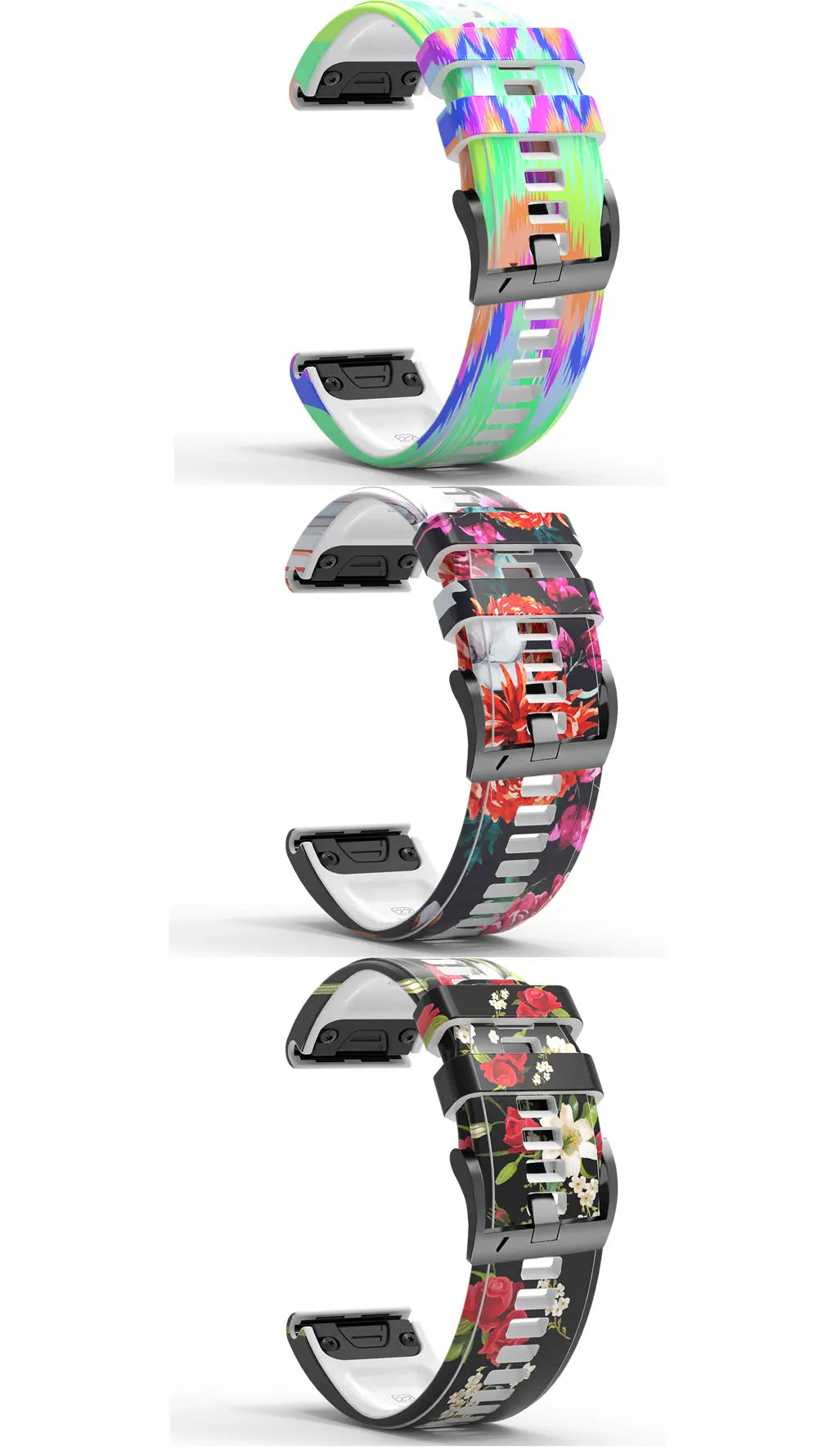 22mm 26mm Wrist Band Strap for Garmin Fenix 8 7X 7 6X 6XPro 6 5X 5 3HR SmartWatch Printed Sport Quick Release Silicone Watchband