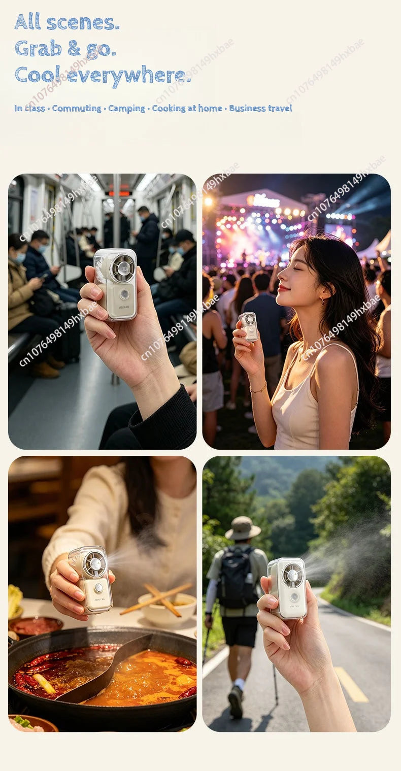 Portable mini fan | silent | long battery life/mini handheld fan, portable USB charging pocket fan, 5-speed silent cooling fan