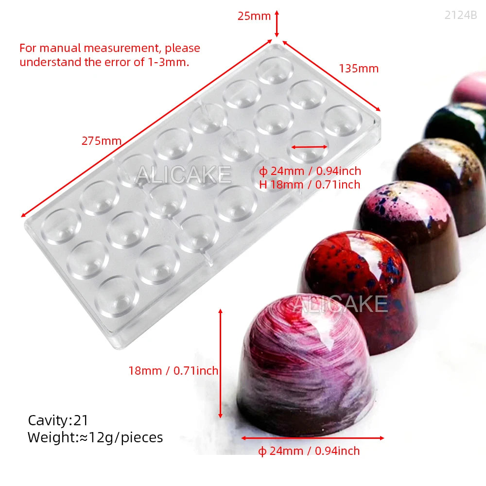 Chocolate Mold Polycarbonate Sphere Diamond Chocolate Bonbons Candy Bar Bakery Confectionery Baking Pastry Tools