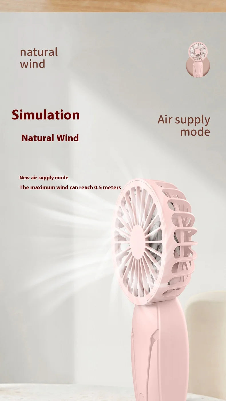 Portable Handheld Small Fan ABS Lightweight Cute Appearance USB Rechargeable Mini Fan For On Go Cooling Portable Mini Pocket Fan