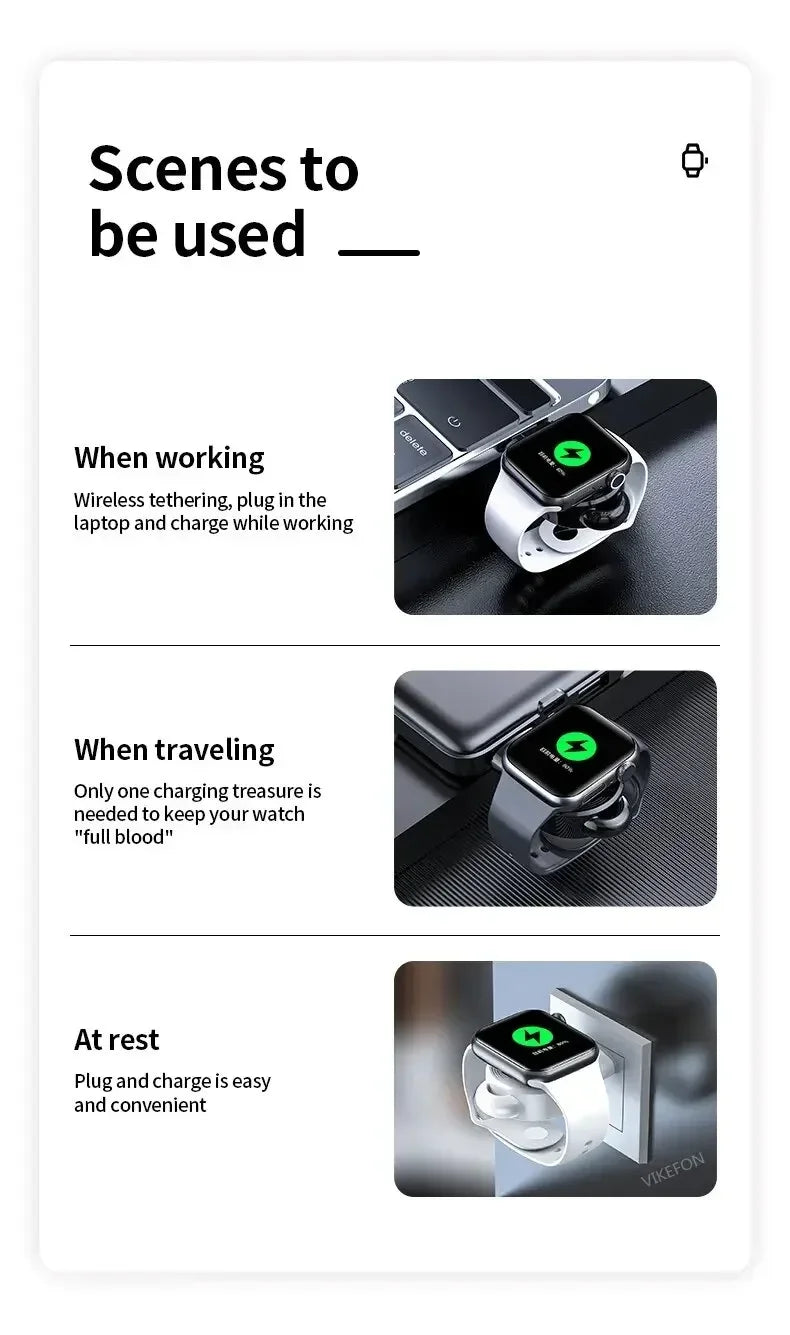 Fast Magnetic Watch Wireless Charger For Apple Watch 9 8 7 6 5 4 3 SE Ultra 2 IWatch Dock Adapter Portable USB Charging Station