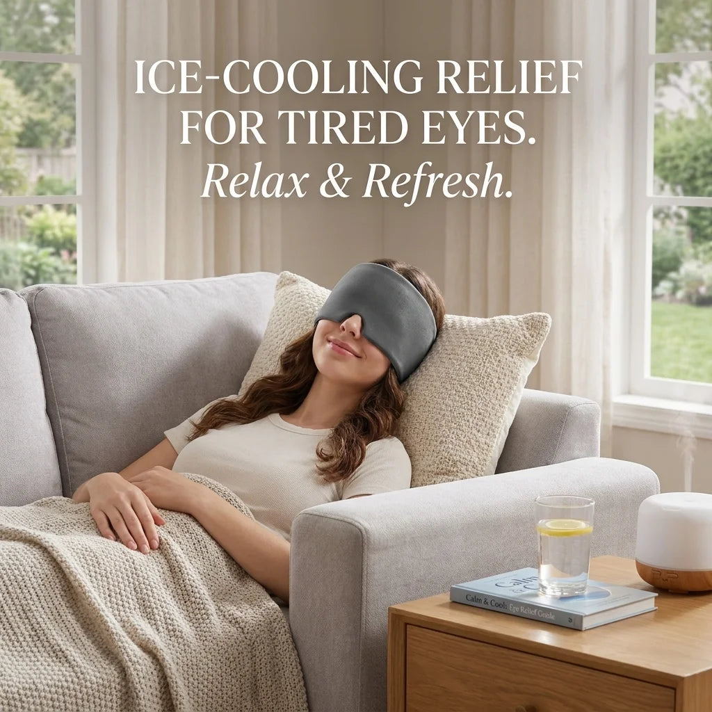 Single‑Sided Gel Ice Headache Relief Hat, Cold Compression Eye Mask, Reusable Portable Cooling Cap for Migraine Pain Home Use