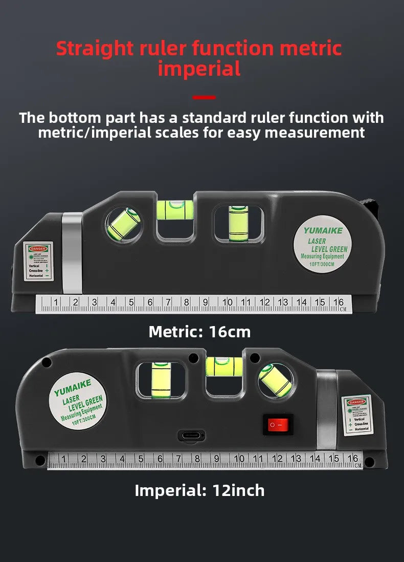 4 in 1 Measure Infrared Laser Level Machine Self Leveling for Woodworking Tools with Cross Line and Solo Leveling