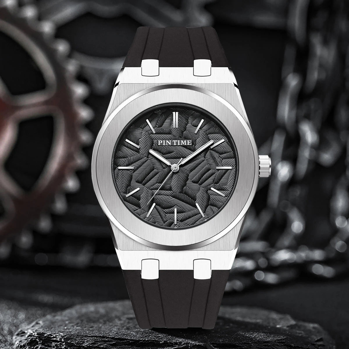 Classic versatile casual waterproof quartz men's silicone tape watch