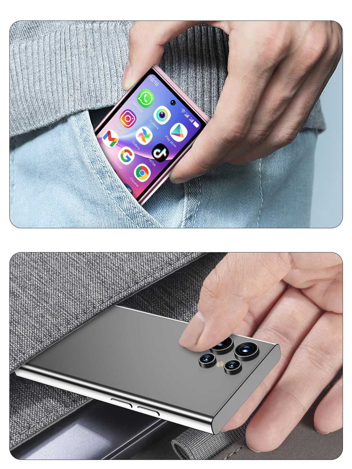SERVO S27 MINI Android Small Smartphone 3G WCDMA Play Store 2GB+16GB WiFi Hotspot GPS Face ID 4.0" Mini Smart Phone 2SIM Standby