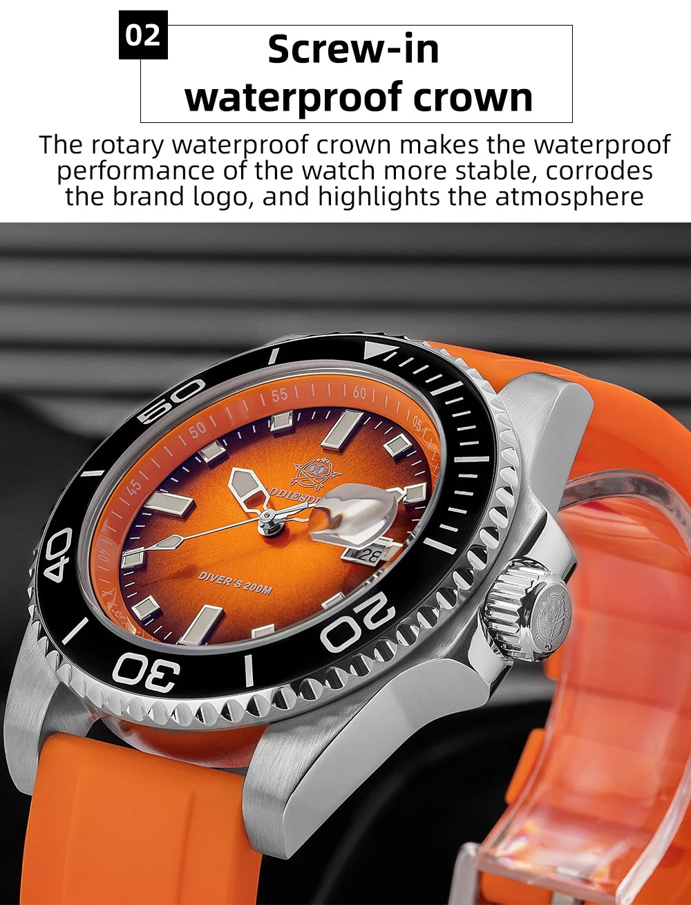 ADDIESDIVE 41mm Man Luxury Watch Japan 2115 Quartz Movement Watch Luminous 200m Waterproof 316L Stainless Steel Dive Watches