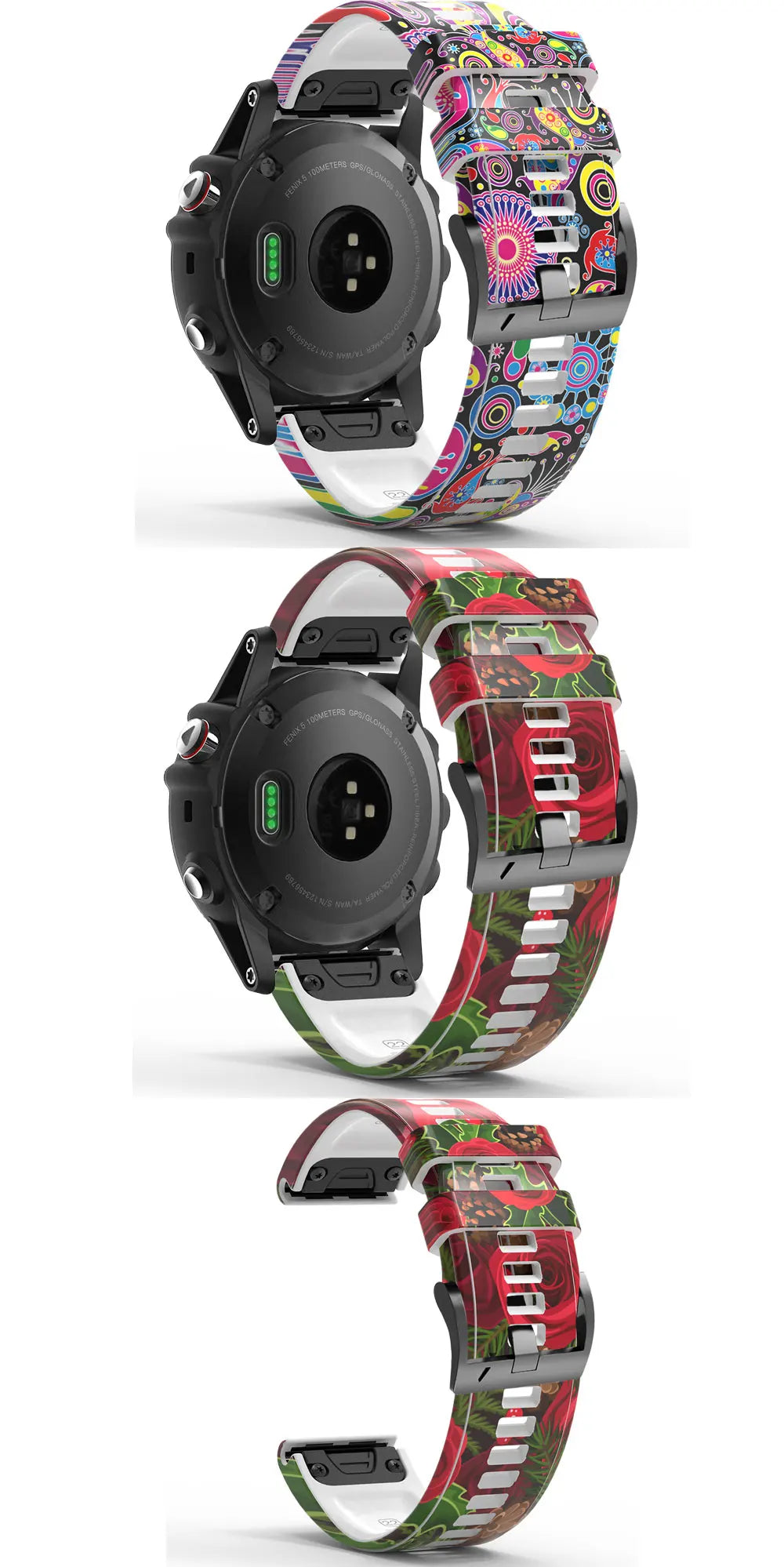 22mm 26mm Wrist Band Strap for Garmin Fenix 8 7X 7 6X 6XPro 6 5X 5 3HR SmartWatch Printed Sport Quick Release Silicone Watchband