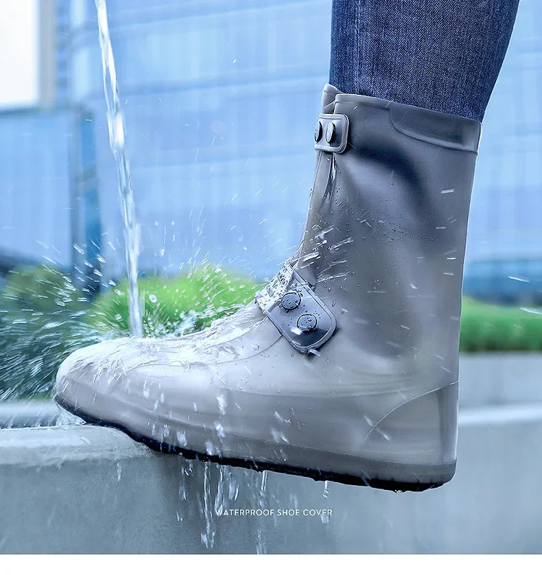 Waterproof Shoe Cover Silicone High Top Rain Boots Cover Non-slip Shoes Protector Outdoor Reusable Thickened Footwear WaterShoes
