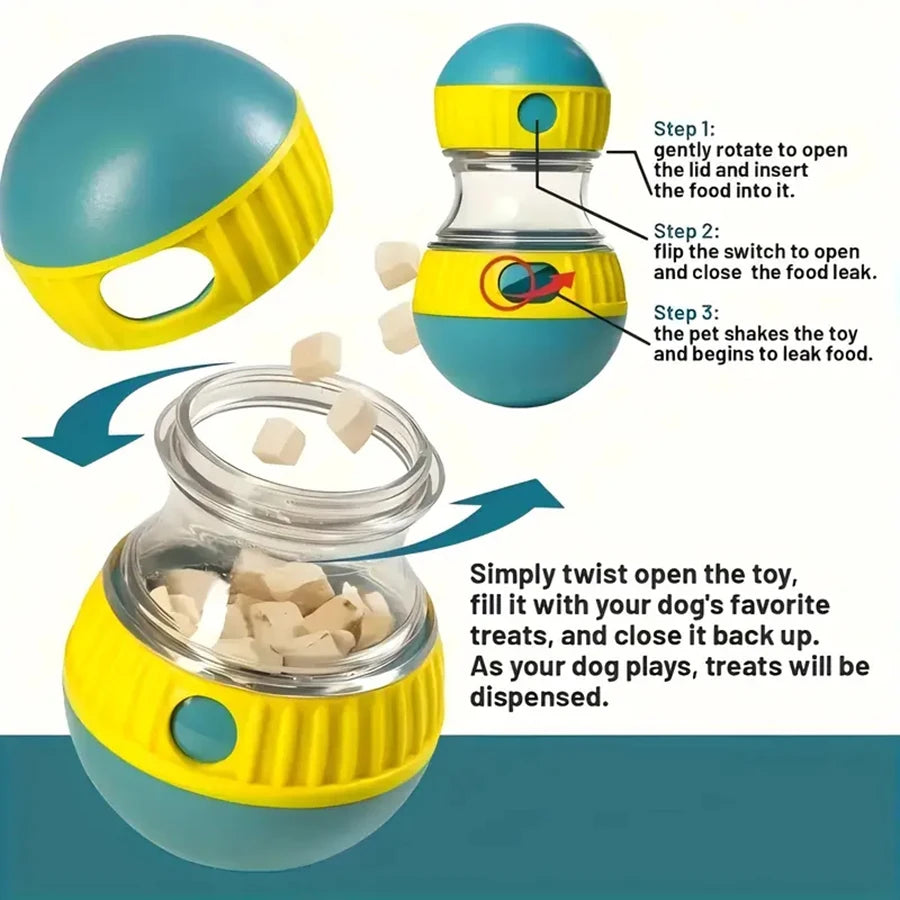 Interactive dog snack dispenser toy, suitable for all types of slow feeders, plastic pet toys, bringing fun and healthy eating