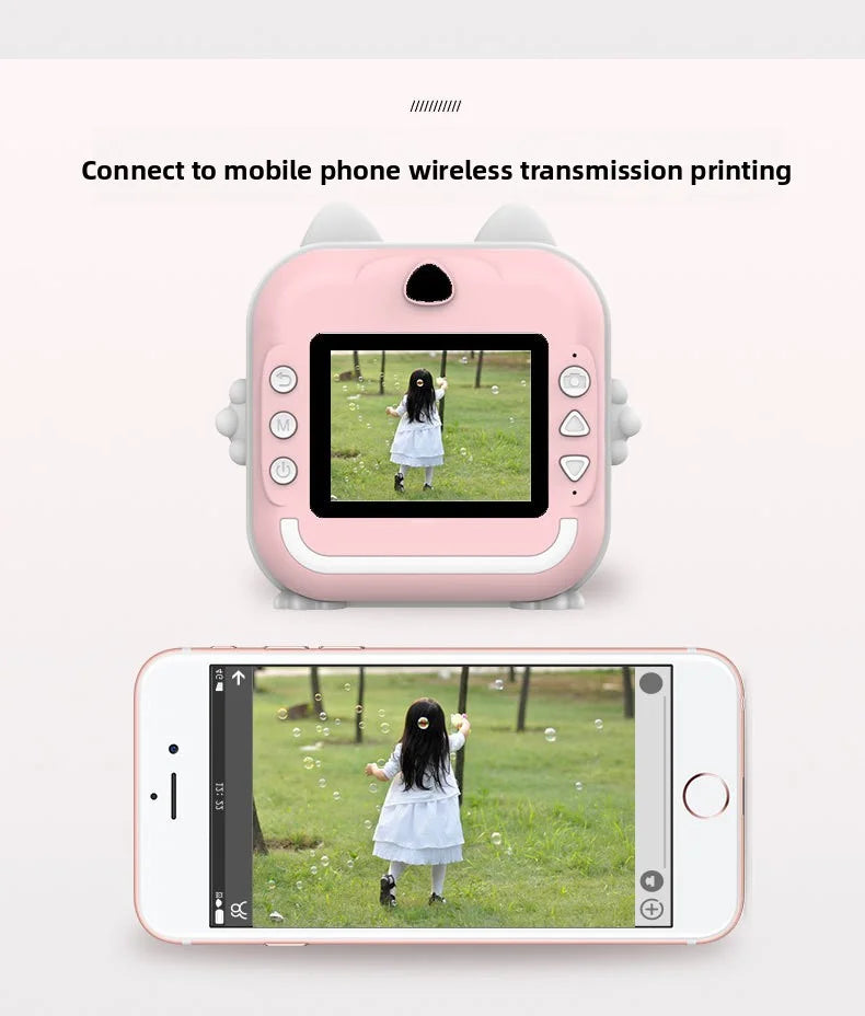 Children Camera Instant Print Mini Digital Video Camera for Kids   HD Screen APP Connect children's digital camera toys as gifts