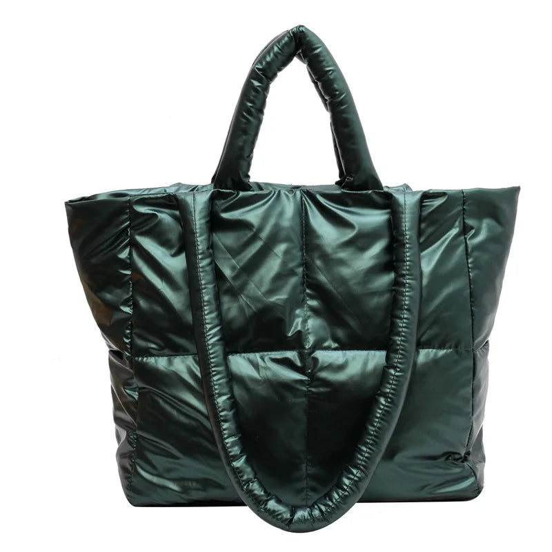 Yogodlns Large Capacity Underarm Bag Fashion Quilted Women Shoulder Bag Designer Space Padded Cotton Handbag Luxury Shopper Tote