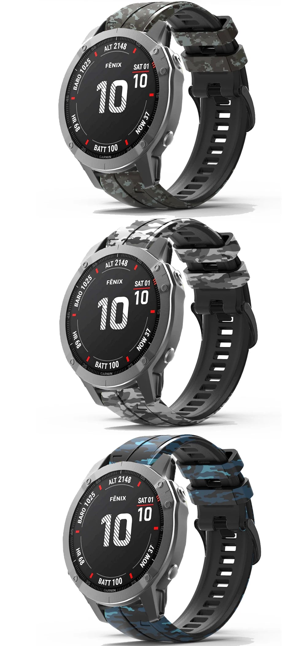 22mm 26mm Wrist Band Strap for Garmin Fenix 8 7X 7 6X 6XPro 6 5X 5 3HR SmartWatch Printed Sport Quick Release Silicone Watchband