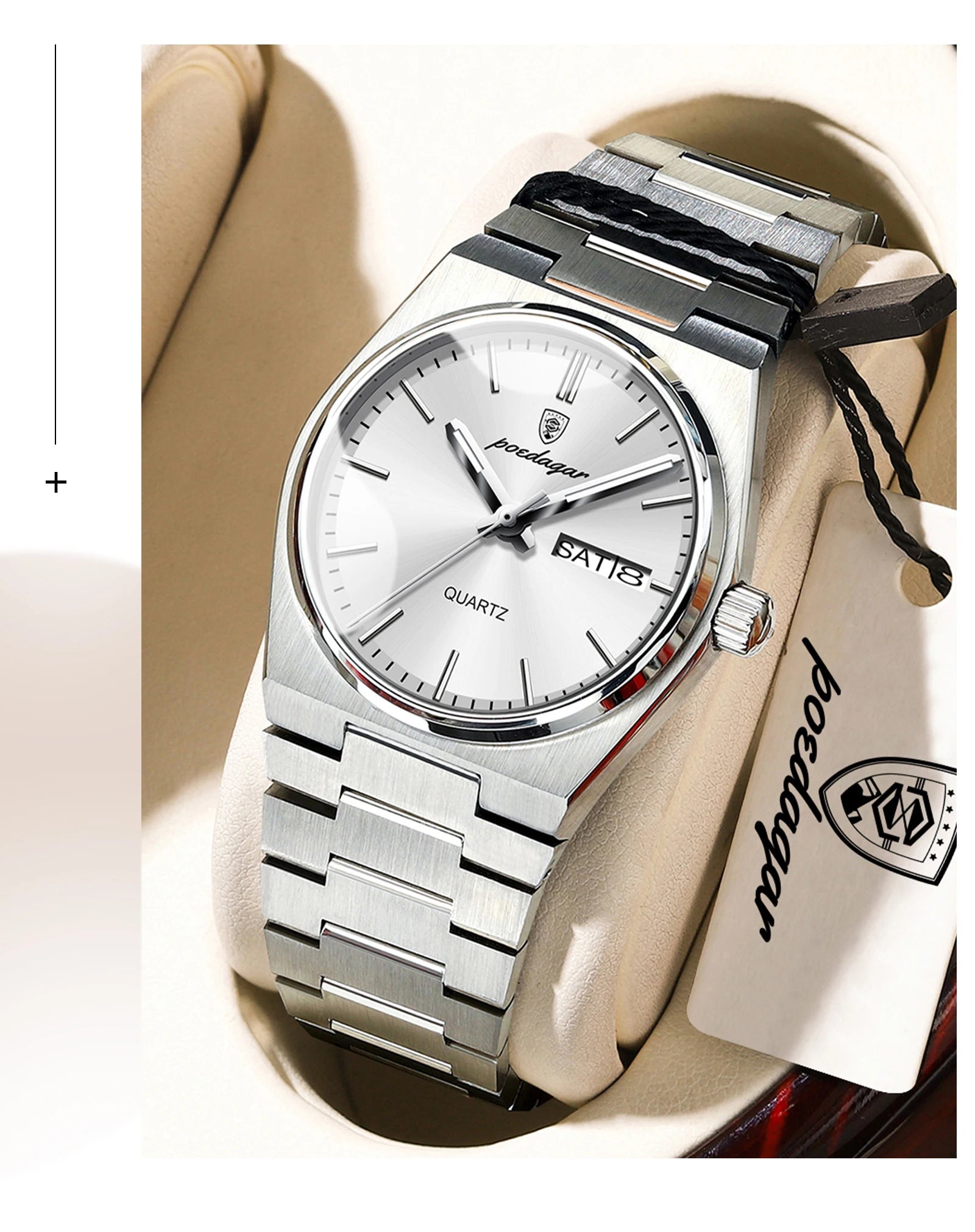 POEDAGAR Exquisite Watches For Women Waterproof Luminous Date Week Ladies Watch Stainless Steel Luxury Woman's Quartz Wristwatch