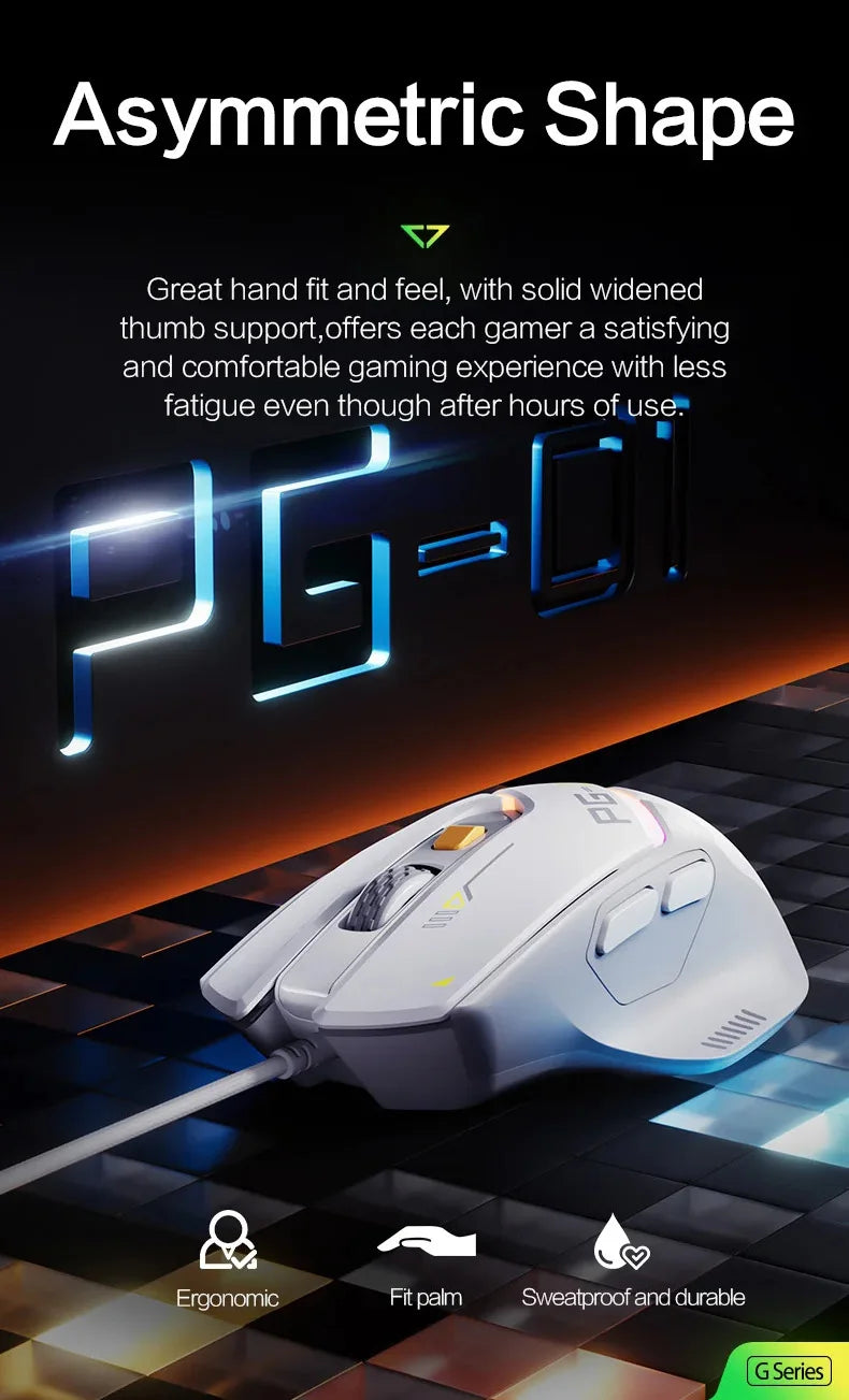 Inphic PG1 PG9 RGB Wired Gaming Mouse Ergonomics 1000Hz Polling Rate Stable Connection For Desktop And Laptop Computers