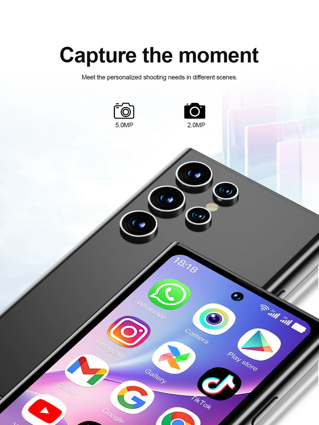 SERVO S27 MINI Android Small Smartphone 3G WCDMA Play Store 2GB+16GB WiFi Hotspot GPS Face ID 4.0" Mini Smart Phone 2SIM Standby