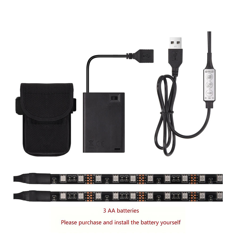 Led Strip Lights for Scooter and Bicycles Safety Warning Lights Battery Powered Lights for Night Riding Outdoor Scooter Parts