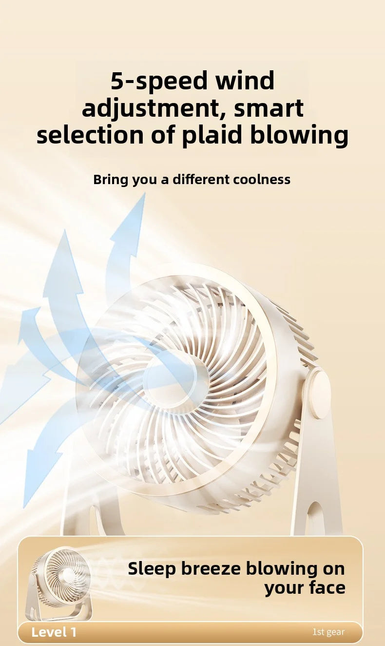 Cordless Electric Fan 3600mah Wireless Portable Air Circulator Fan Desktop Wall Ceiling Air Cooling Cooler Quiet Ventilator