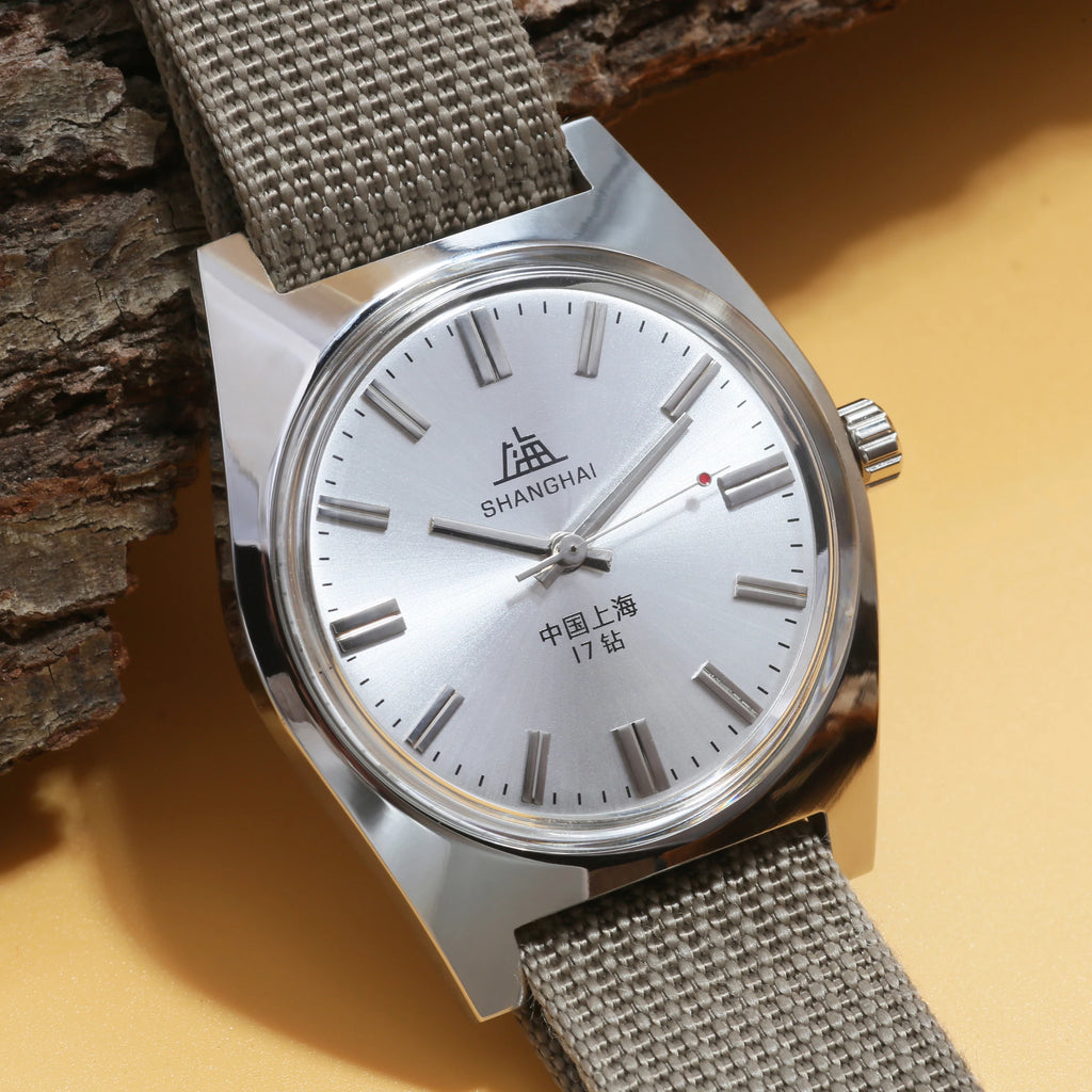 Shanghai 7120 Hand-Wind Mechanical Watch Men 36mm Retro Business Timepiece Classic Chinese Mechanical Watches
