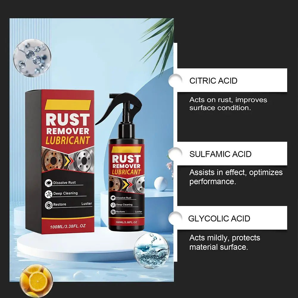 100ml Heavy-Duty Rust Remover Spray Deep Cleaning Rust Remover Lubricant For Metal Surfaces Restoration Multi-purpos Car Gadgets