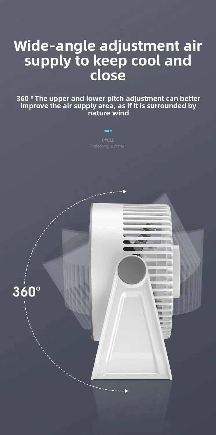 Cordless Electric Fan 4000mah Wireless Portable Air Circulator Fan Desktop Wall Ceiling Air Cooling Cooler Quiet Ventilator