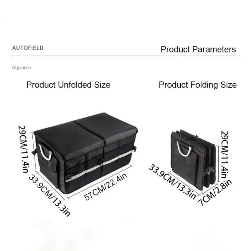 Car Trunk Organizer with Lid, Collapsible Car Trunk Storage Organizer, Car Organizer and Storage for SUV, Truck, Sedan