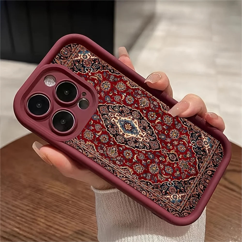 Persian patterned mobile phone case suitable for iPhone 17 16 15 14 13 12 11 Pro/ Max /Plus anti-fall and shock