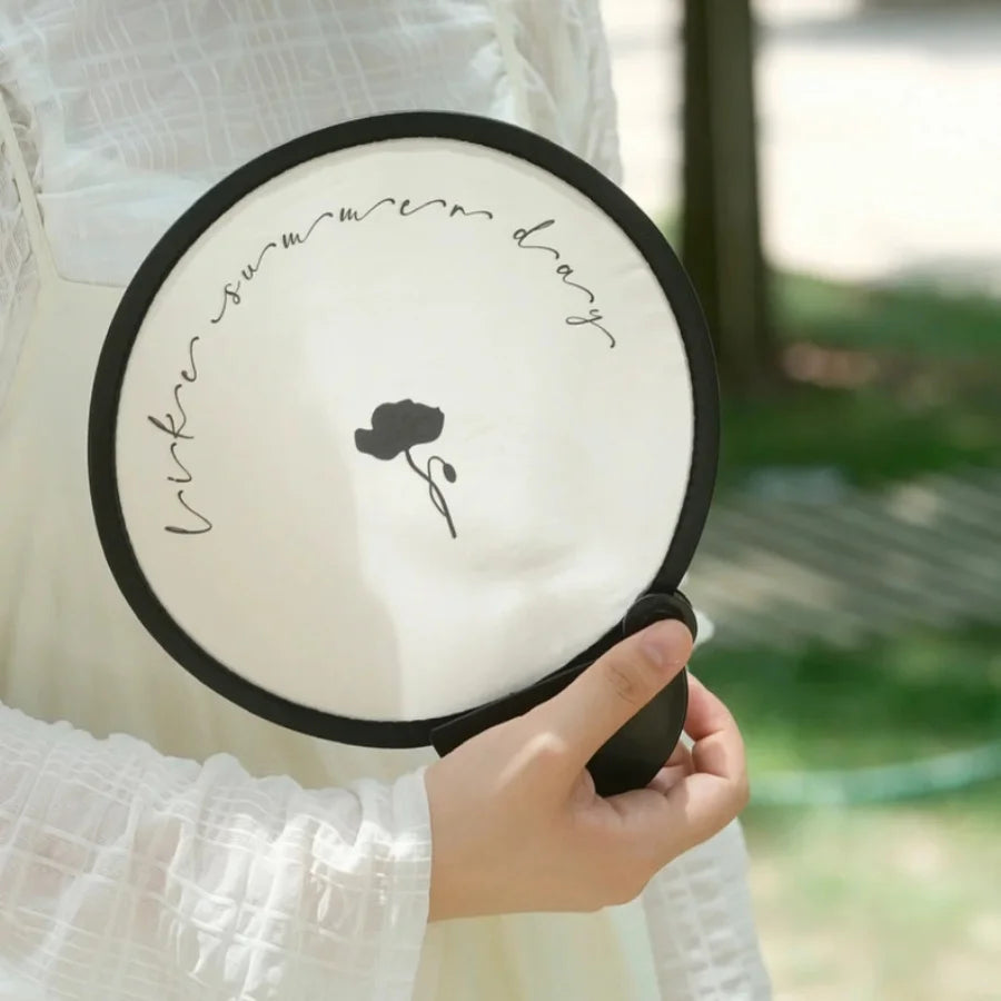 Portable Handheld Folding Fan with Storage Pouch - Compact Manual Cooling Fan Suitable for Summer, Travel, Beach & Parties