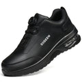 New Waterproof Safety Shoes Men Boots Rotating Button W0ork Sneakers Leather Shoes Anti-Smash Anti-Puncture Security Work Boots