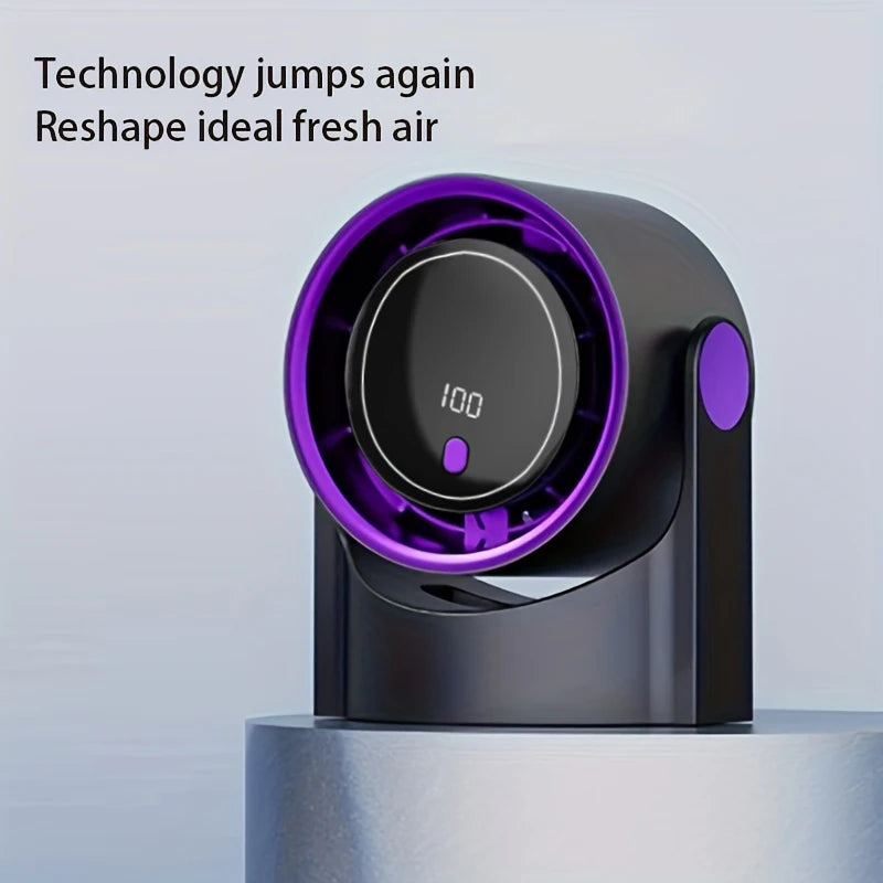 Portable Air Circulator Fan 1200mAh Desktop Rechargeable Fan 100-speed Wind Angle Adjustable for Home Outdoor Travel with Timing
