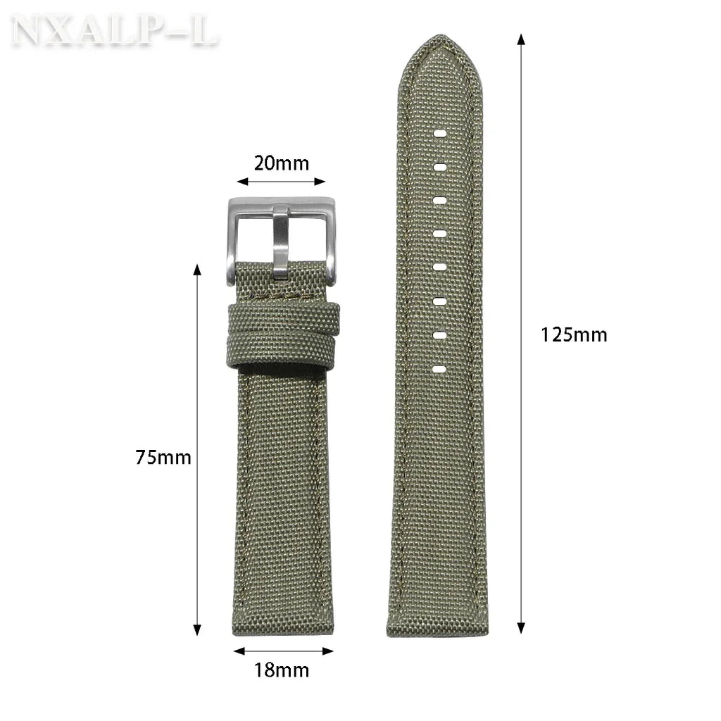 Quality Sailcloth Leather Watch Strap 20mm 22mm for Seiko for Omega Fabric Nylon Watchband Qucik Release Wristband Accessories