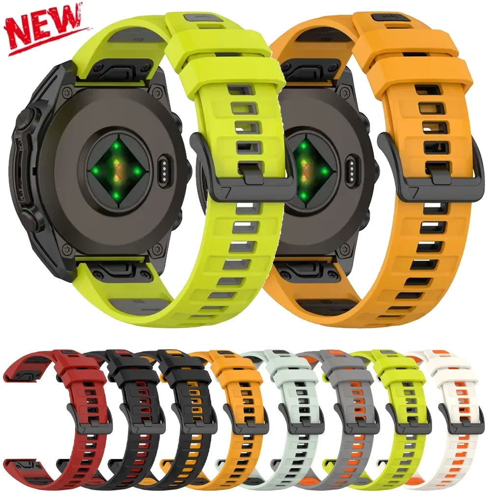 Quick Fit 26mm 22mm 20mm Silicone Strap for Garmin Quatix 8 Fenix 8/7x/Tactix8 Sport Bracelet Correa Band for Garmin 970 965 955