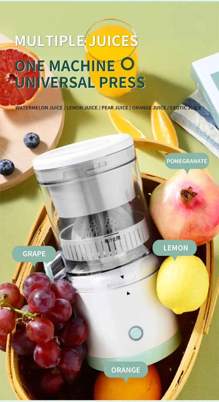 Portable Electric Juicer USB Rechargeable Wireless Mini Fruit Blender Automatic Juice Squeezer for Home Travel Office