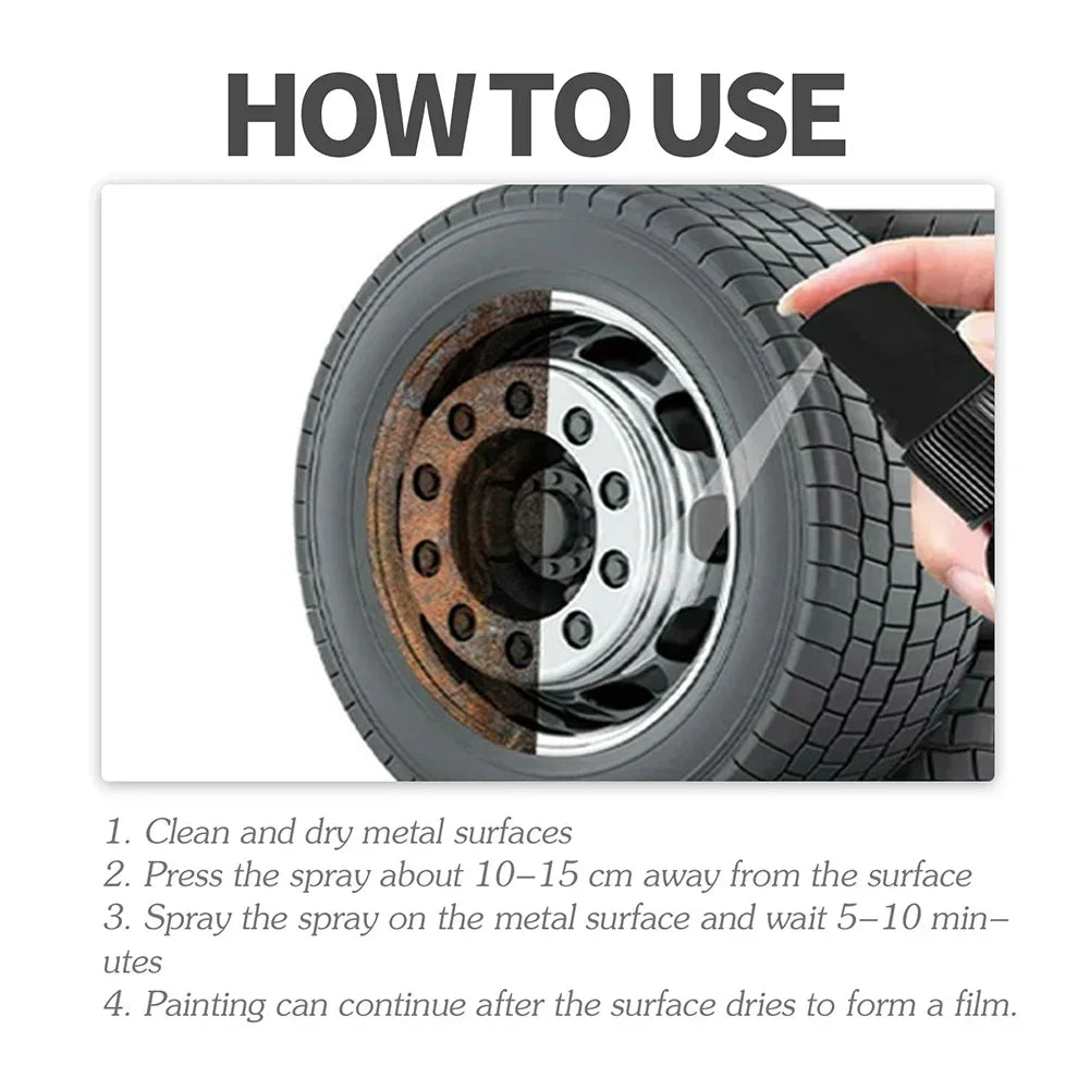30ML Universal Rust Remover Spray Metal Surfaces Chrome Paint Car Maintenance Anti Rust Conversion Agent Spray For Wheel Hub