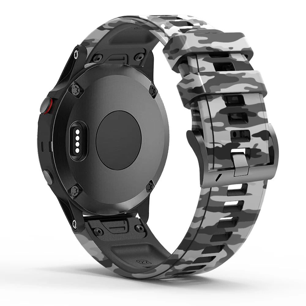 22mm 26mm Wrist Band Strap for Garmin Fenix 8 7X 7 6X 6XPro 6 5X 5 3HR SmartWatch Printed Sport Quick Release Silicone Watchband