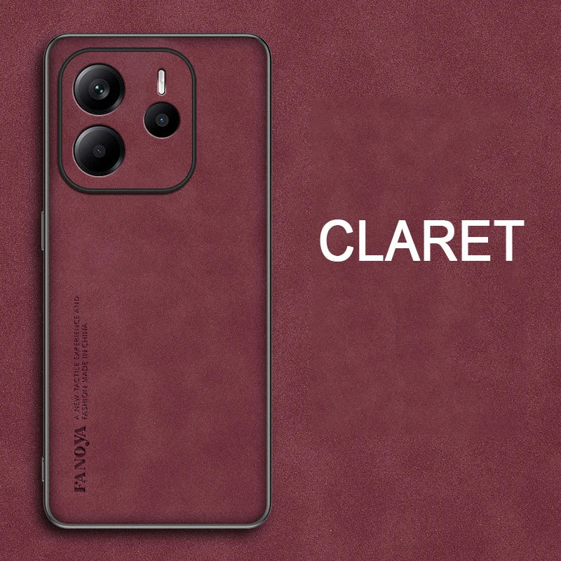 For Xiaomi Redmi Note 14 5G Skin Feel Shockproof Matte Leather Case Soft Back Cover Funda For Redmi Note 14