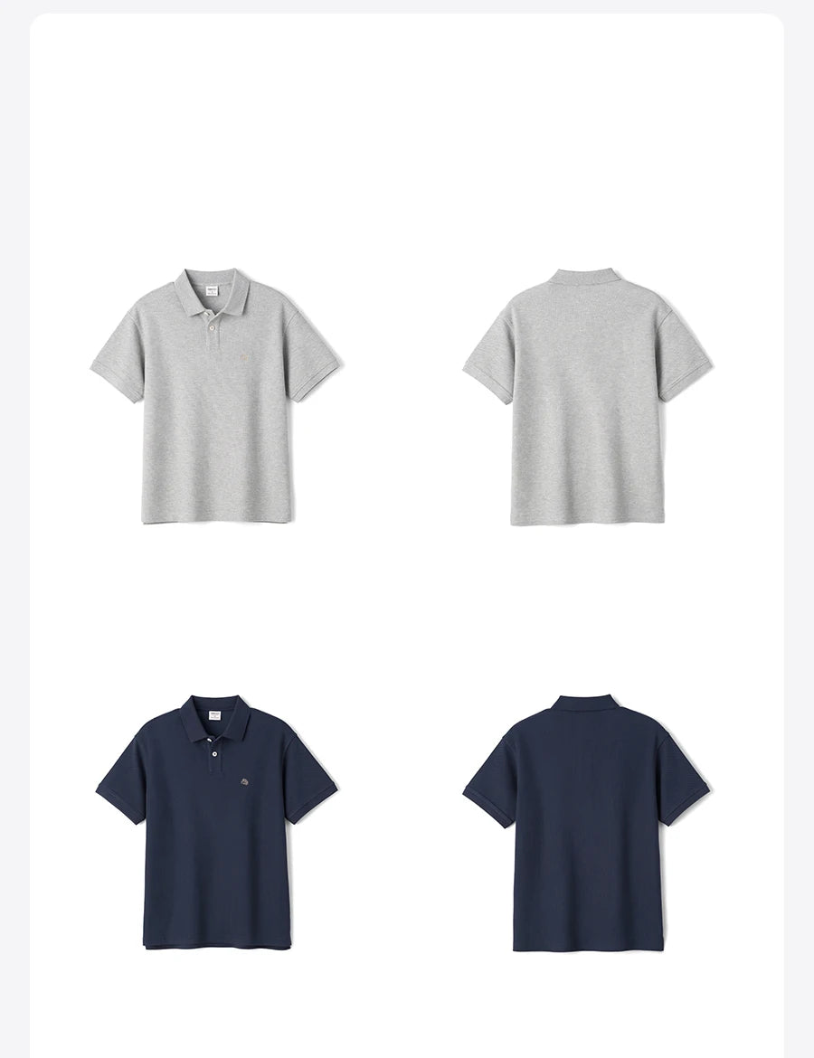 SIMWOOD 2026 Summer New Oversize Polo Shirts Men Breathable Comfortable Moisture-Wicking T-shirt Tops