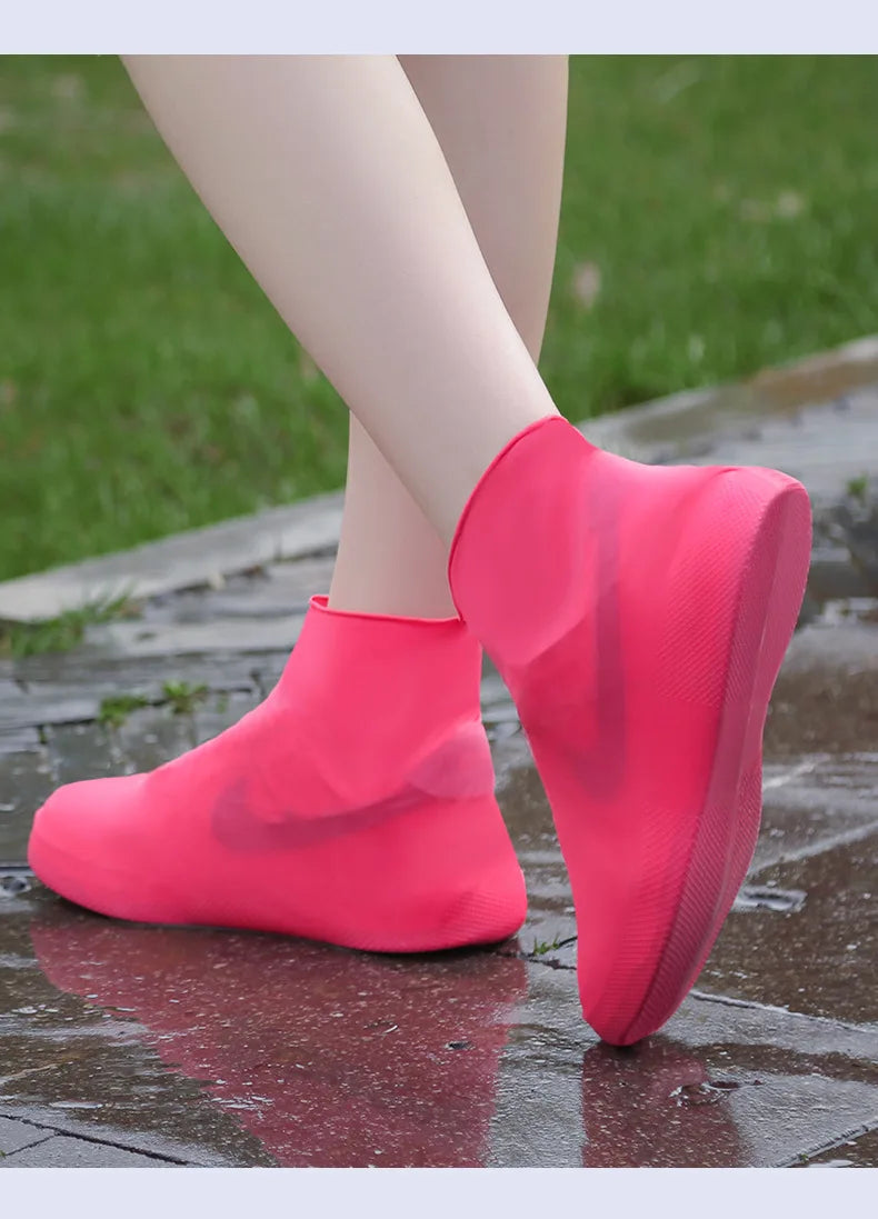 1 Pair Rubber Rain Boot Overshoes For Outdoor Use, Silicone Waterproof Shoe Covers, Rainy Day Shoe Cover, Reusable Non-Slip Rain