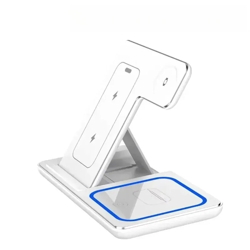For IPhone 17 16 15 14 13 12 Pro Max IWatch 11 Airpods Pro Fast Charger Stand Dock Foldable 3 in 1 30W Wireless Charging Station