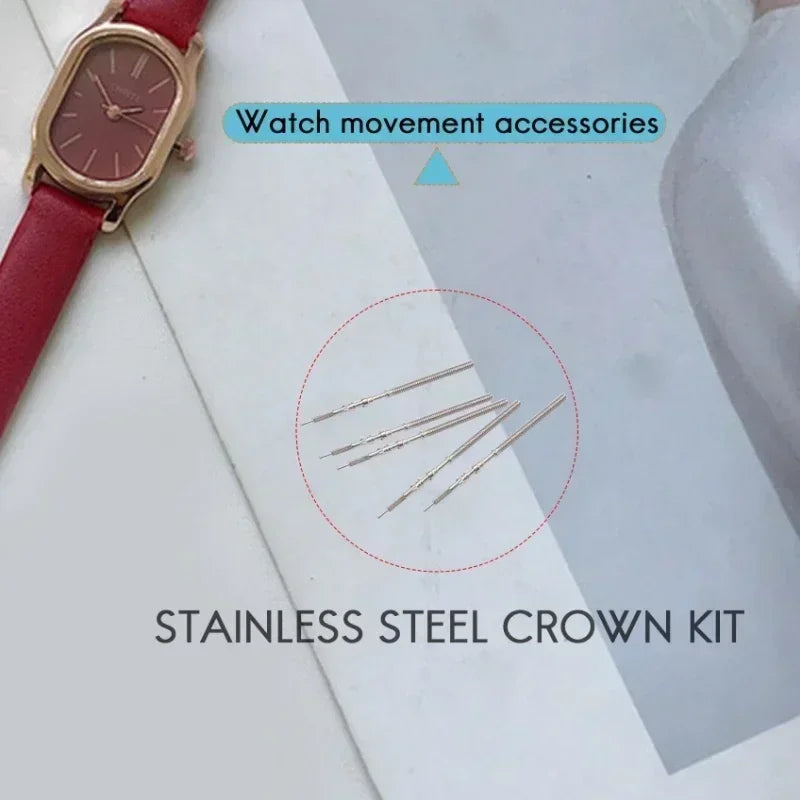 10Pcs /5Pcs  Movement Watch Steel Stem Crown Kit Watch Of Parts for NH35 NH36 NH38 NH39 Movement Watch Stem Spare Parts