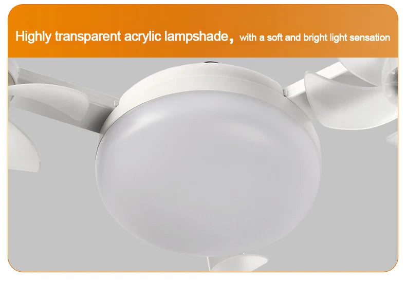 E27 LED Ceiling Fan Light with Remote Control Dimmer Function 50 60W Ceiling Light Drone Shaped Fan Light for Living Room Study
