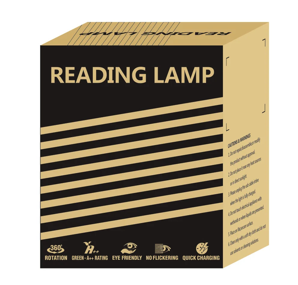 Blue light Blocking Book Light Rechargeable USB Clip On No blue Amber LED Light for Reading Eye Healthy Stepless Dimming Lamps