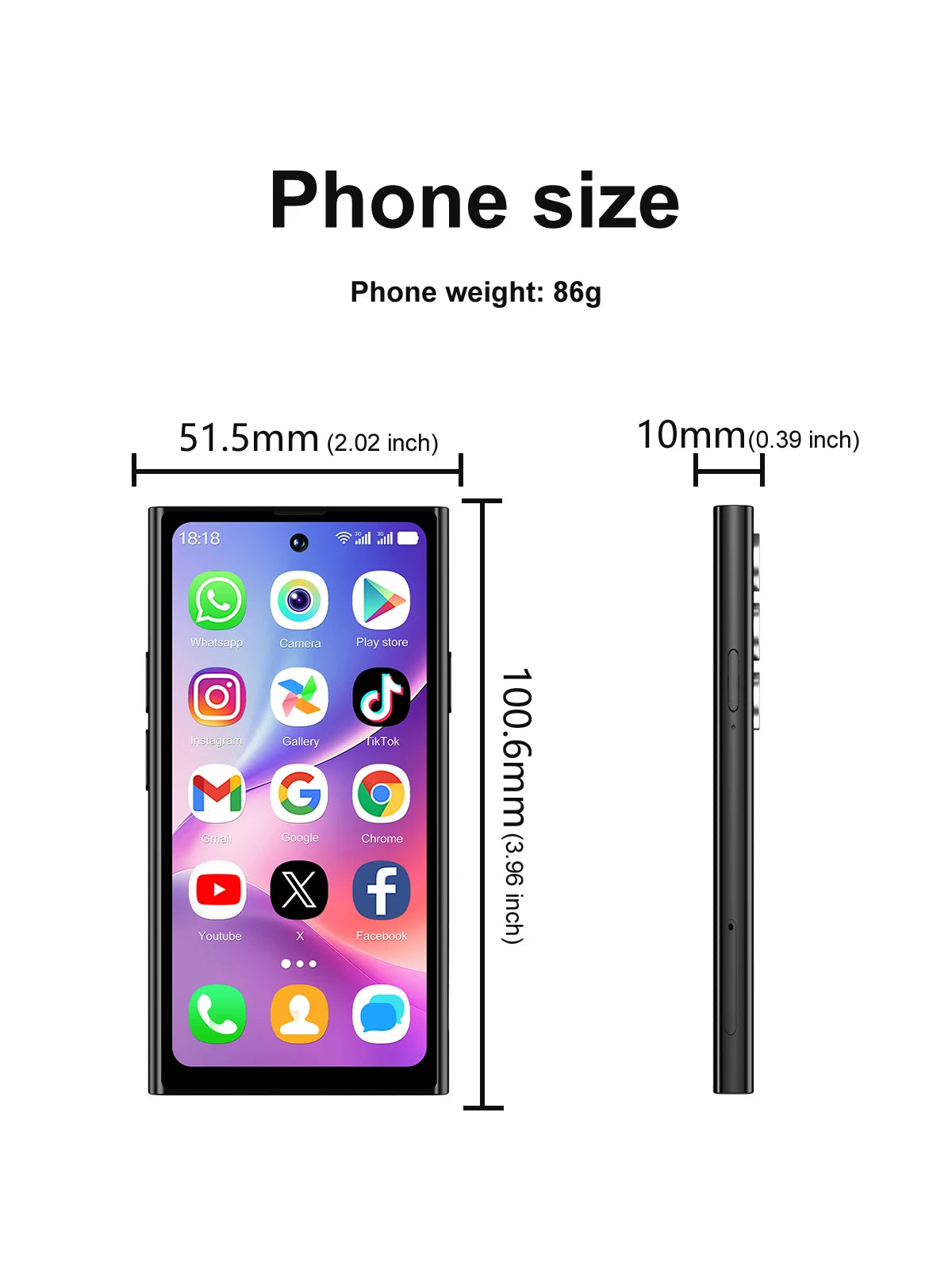 SERVO S27 MINI Android Small Smartphone 3G WCDMA Play Store 2GB+16GB WiFi Hotspot GPS Face ID 4.0" Mini Smart Phone 2SIM Standby